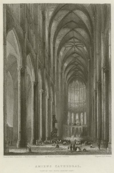 Kathedrale von Amiens, Blick auf das Kirchenschiff, Blick nach Osten von Hablot Knight Browne