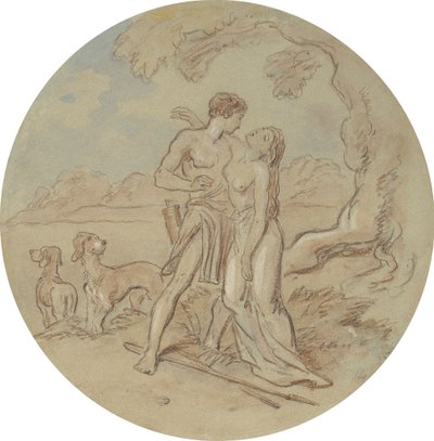 Eines von achtzehn Designs für eine Serie von Platten, die Venus und Adonis illustrieren von Hablot Knight Browne