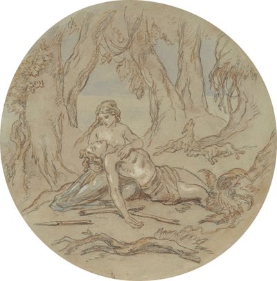 Eine von achtzehn Entwürfen für eine Serie von Platten, die Venus und Adonis illustrieren von Hablot Knight Browne
