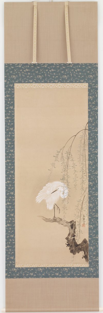 Reiher und Weide, Edo-Periode von Hanabusa Itcho