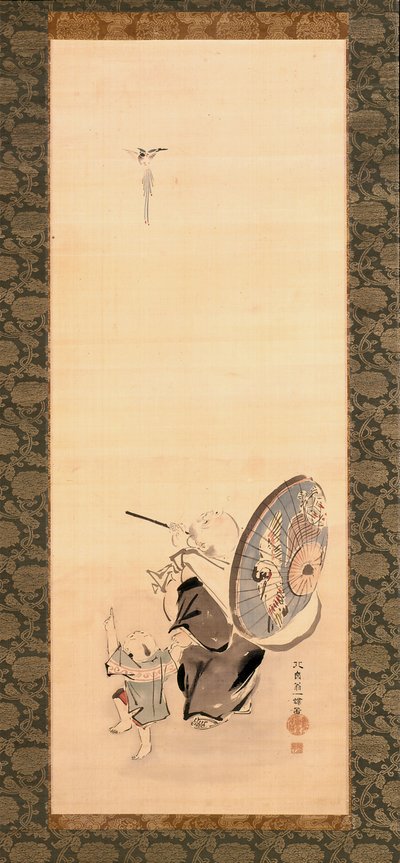 Hotei und Kind von Hanabusa Itcho