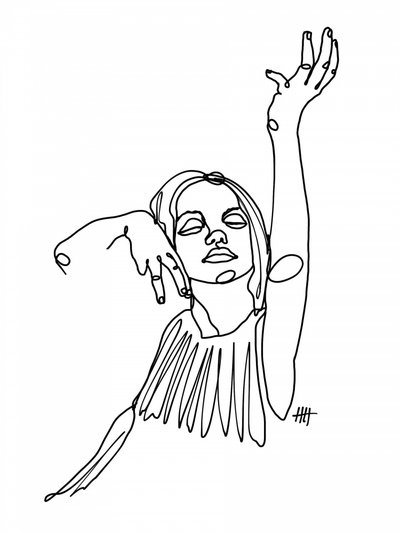 Elegante Linienkunst Frau von Hanna Lee Tidd