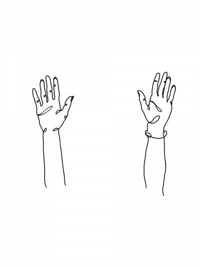 Minimalistische Linienhände von Hanna Lee Tidd