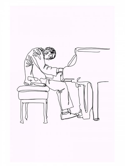 Musiker am Klavier von Hanna Lee Tidd