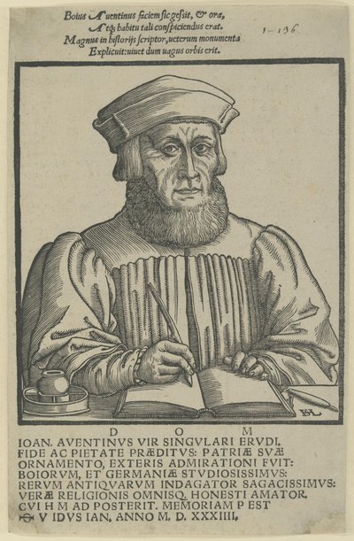 Ioannes Aventinus - Widmung der Annalen der Bayern von Hanns Lautensack