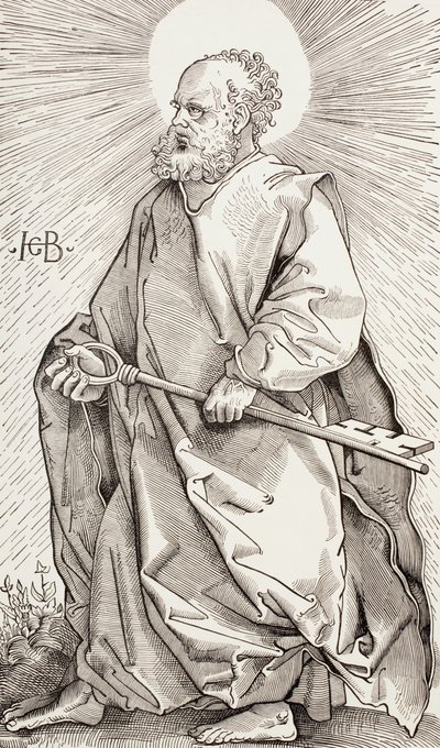 St. Peter hält die Schlüssel des Himmelreichs von Hans (after) Baldung Grien