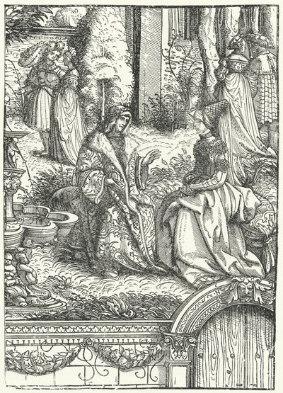 Maximilian I., Heiliger Römischer Kaiser, und seine Frau Maria von Burgund (Gravur) von Hans (after) Burgkmair