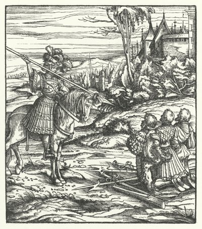 Szene aus dem zweiten flämischen Aufstand gegen die habsburgische Herrschaft von Hans (after) Burgkmair