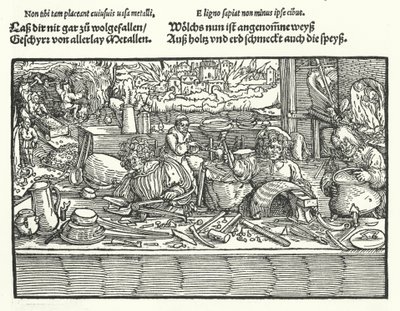 Der Kupferschmied (Gravur) von Hans (after) Burgkmair
