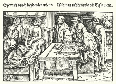 Das Testament (Gravur) von Hans (after) Burgkmair