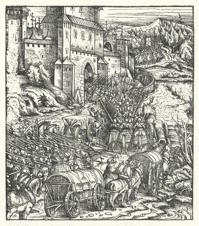 Die Eroberung der Stadt Tongeren von Hans (after) Burgkmair