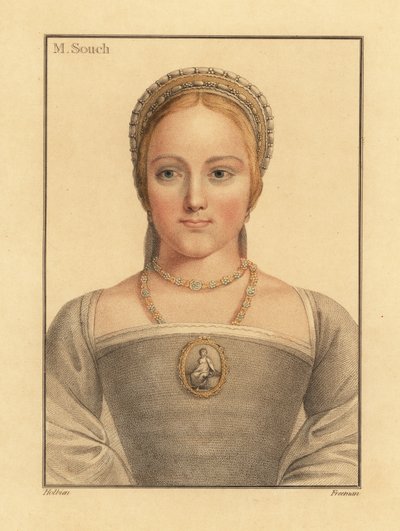 Mary Zouch, Hofdame von Jane Seymour (1812) (Stich) von Hans (after) Holbein the Younger