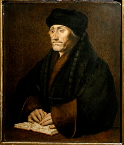 Porträt von Erasmus von Rotterdam, nach dem Original von Hans Holbein dem Jüngeren von Hans (after) Holbein the Younger