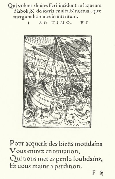 Der Seemann im Sturm von Hans (after) Holbein the Younger
