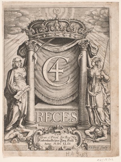 Titelblatt zu Christian IV Reces 1643 von Hans Andreas Greys
