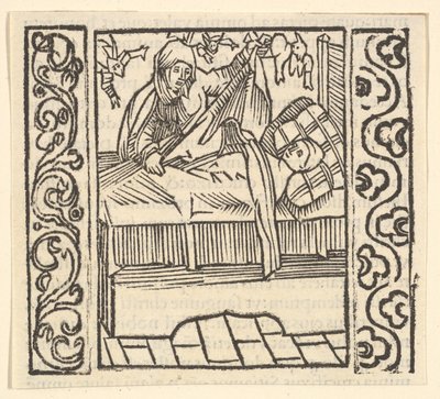 Pflege der Toten, Illustration aus Speculum Passionis, 1507 von Hans Baldung