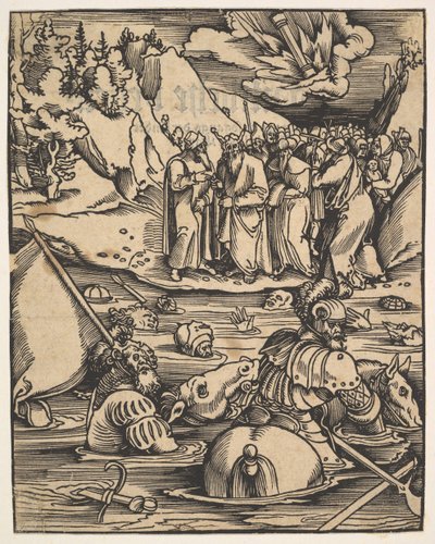 Die Ägypter überqueren das Rote Meer, aus Das Buch Granatapfel, 1511 von Hans Baldung