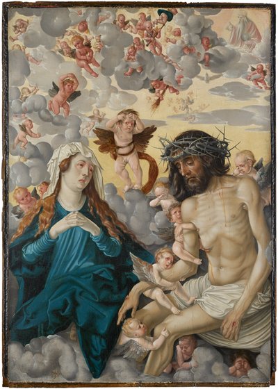 Christus als Schmerzensmann, von Maria und Engeln beweint von Hans Baldung Grien