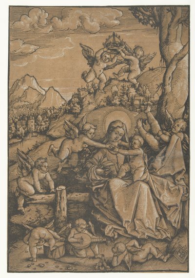 Maria mit Kind und acht Engeln in einer Landschaft von Hans Baldung Grien