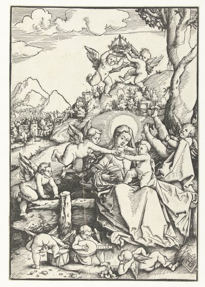 Maria mit Kind und acht Engeln in einer Landschaft von Hans Baldung Grien
