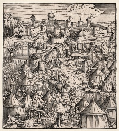 Der Weisskunig: Die Belagerung von Padua von Hans Burgkmair