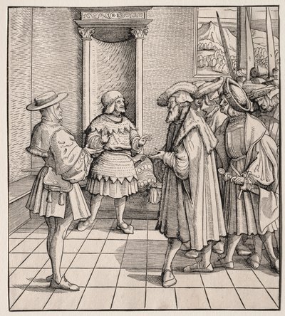 Der schlechte Rat eines kleinen Mannes an einen anderen von Hans Burgkmair