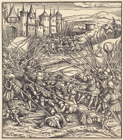 Schlacht der Fußsoldaten mit Lanzen von Hans Burgkmair I