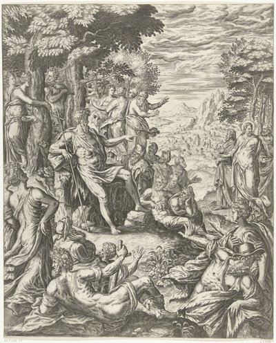Johannes der Täufer predigt zur Menge von Hans Collaert (I)