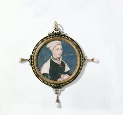 Jane Small, früher bekannt als Mrs. Robert Pemberton, ca. 1540 (Detail) von Hans Holbein der Jüngere