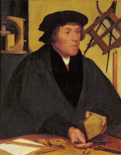 Porträt von Nicholas Kratzer, Fellow des Corpus Christi College und späterer Astronom Royal von König Heinrich VIII, Kopie des Originals von 1528 im Louvre von Hans Holbein der Jüngere