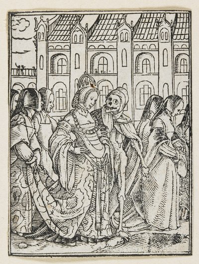 Die Kaiserin aus dem Totentanz (Lyon), 1538 von Hans Holbein der Jüngere