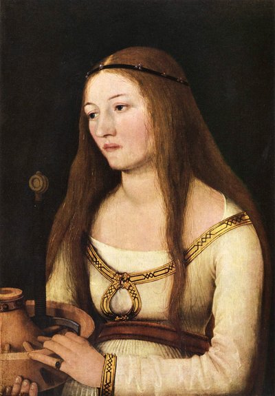 Katharina Schwarz mit den Attributen ihrer Namensheiligen von Hans Holbein the Elder