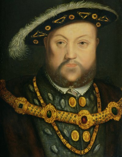 Porträt von Heinrich VIII. (1491-1547) in einer juwelenbesetzten Kette und Pelzroben von Hans Holbein the Elder