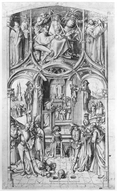 Vorbereitende Zeichnung für "Basilica San Paolo fuori le mura" von Hans Holbein the Elder