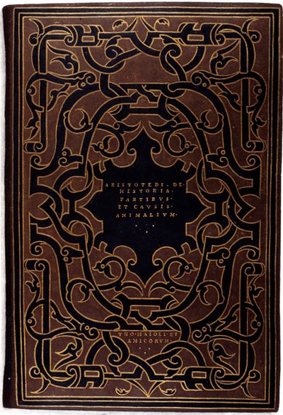 Einband der Sammlung „Aristotelis et Theophrasti historias“ von Hans Holbein der Jüngere