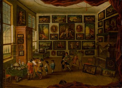 Die Kunstkammer, erste Hälfte des 17. Jahrhunderts von Hans III Jordaens