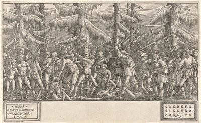 Schlacht der nackten Männer und Bauern von Hans Lützelburger, after Master NH