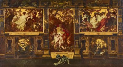 Moderne Amoretten – Entwurf zur Dekoration einer Wand von Hans Makart