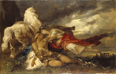 Walküre und ein sterbender Held von Hans Makart