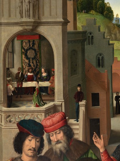 Detail des linken Panels des Triptychons von Johannes dem Täufer und Johannes dem Evangelisten von Hans Memling