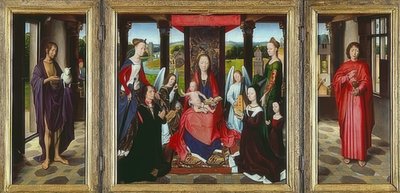 Jungfrau mit Kind und Heiligen (The Donne Triptych) von Hans Memling