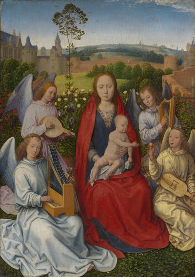Tafel eines Diptychons: Maria im Rosenhag von Hans Memling