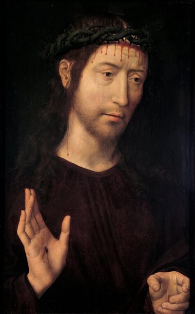 Der Schmerzensmann segnet von Hans Memling