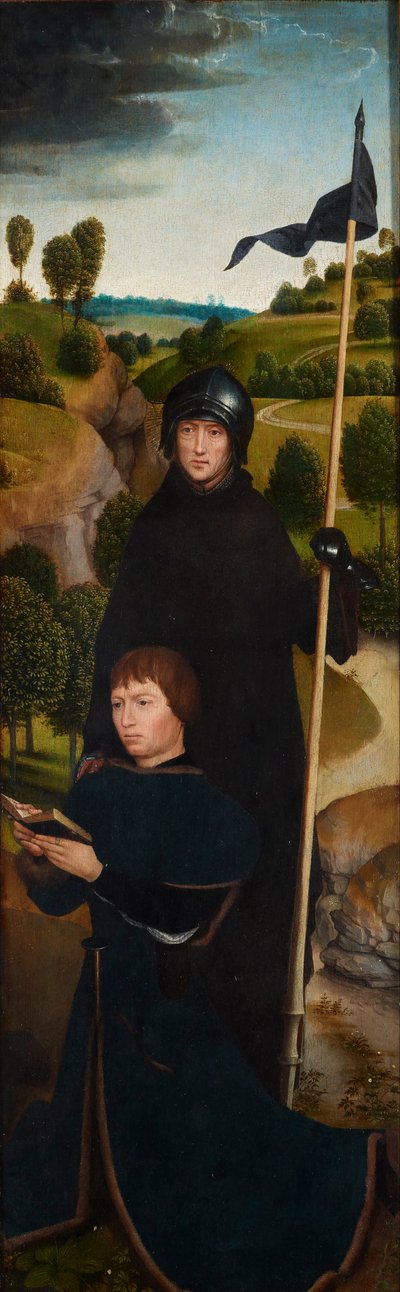 Junger Mann im Gebet mit St. Wilhelm von Maleval von Hans Memling