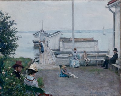 Das Badehaus in Asgardstrand von Hans Olaf Heyerdahl