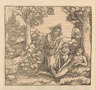 Christus segnet einen jungen Mann, während eine Frau zu seinen Füßen kniet von Hans Schäufelein (possibly)