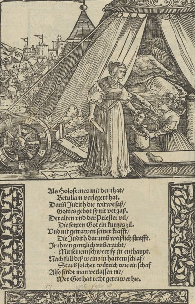 Judith mit dem Kopf des Holofernes, aus Das Büchle Memorial von Hans Schäufelein the Elder