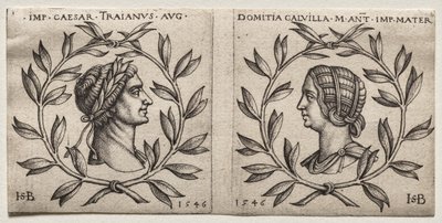 Büsten von Kaiser Trajan und Domitia Calvilla von Hans Sebald Beham