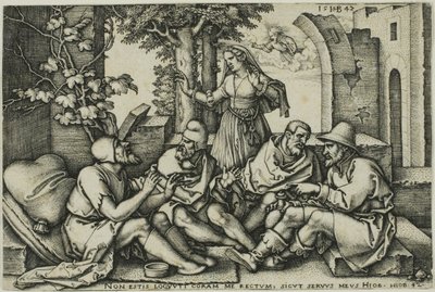 Hiob im Gespräch mit seinen Freunden von Hans Sebald Beham