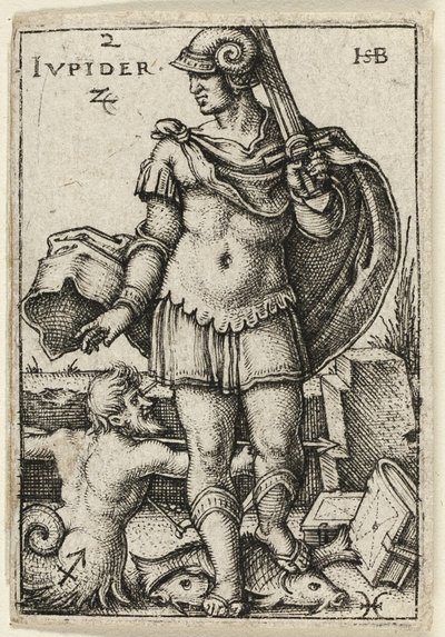 Jupiter, Tafel zwei aus Die sieben Planeten mit den Tierkreisen von Hans Sebald Beham